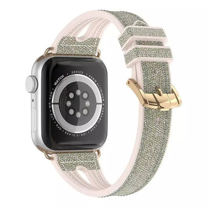 Slim Glitter Watch Band For Apple Watch Series, 7 45mm / 6&SE&5&4 44mm / 3&2&1 42mm, 7 41mm / 6&SE&5&4 40mm / 3&2&1 38mm
