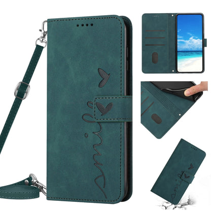 Skin Feel Heart Pattern Leather Phone Case With Lanyard, For Tecno Camon 17P/17 Pro, For Tecno Camon 18, For Tecno Camon 18 Premier, For Tecno Pop 5 LTE, For Tecno Pova 2, For Tecno Pova Neo, For Tecno Spark 6 Go/Go 2020, For Tecno Spark 7/7T          ...