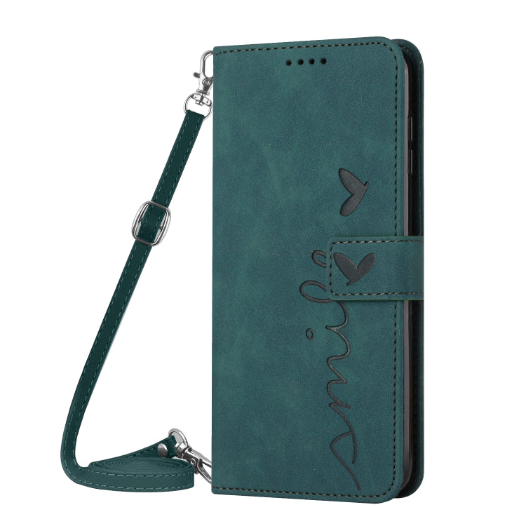 Skin Feel Heart Pattern Leather Phone Case With Lanyard, For Tecno Camon 17P/17 Pro, For Tecno Camon 18, For Tecno Camon 18 Premier, For Tecno Pop 5 LTE, For Tecno Pova 2, For Tecno Pova Neo, For Tecno Spark 6 Go/Go 2020, For Tecno Spark 7/7T          ...