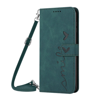 Skin Feel Heart Pattern Leather Phone Case With Lanyard, For Tecno Camon 17P/17 Pro, For Tecno Camon 18, For Tecno Camon 18 Premier, For Tecno Pop 5 LTE, For Tecno Pova 2, For Tecno Pova Neo, For Tecno Spark 6 Go/Go 2020, For Tecno Spark 7/7T          ...