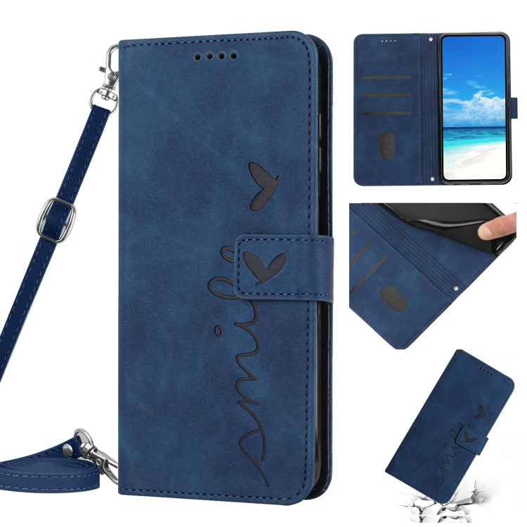 Skin Feel Heart Pattern Leather Phone Case With Lanyard, For Tecno Camon 17P/17 Pro, For Tecno Camon 18, For Tecno Camon 18 Premier, For Tecno Pop 5 LTE, For Tecno Pova 2, For Tecno Pova Neo, For Tecno Spark 6 Go/Go 2020, For Tecno Spark 7/7T          ...