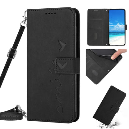 Skin Feel Heart Pattern Leather Phone Case With Lanyard, For Tecno Camon 17P/17 Pro, For Tecno Camon 18, For Tecno Camon 18 Premier, For Tecno Pop 5 LTE, For Tecno Pova 2, For Tecno Pova Neo, For Tecno Spark 6 Go/Go 2020, For Tecno Spark 7/7T          ...