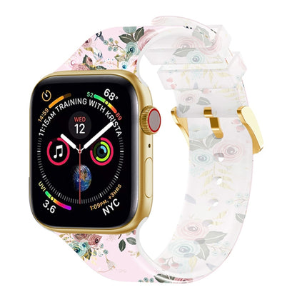 Square Buckle Transparent Watch Band For Apple Watch Series, 7 45mm / 6&SE&5&4 44mm / 3&2&1 42mm, 7 41mm / 6&SE&5&4 40mm / 3&2&1 38mm