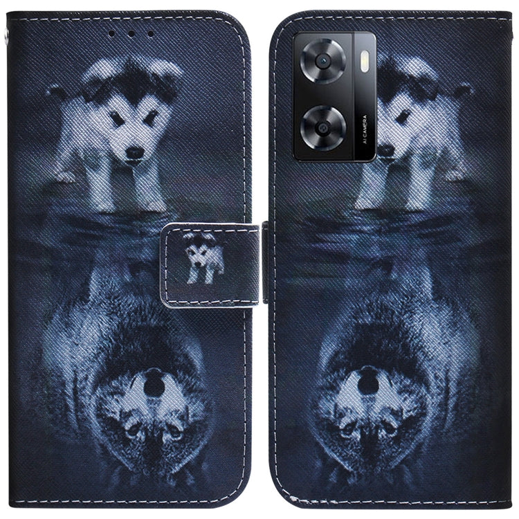 Coloured Drawing Leather Phone Case, For Nokia G11 Plus, For OPPO A57 2022 4G