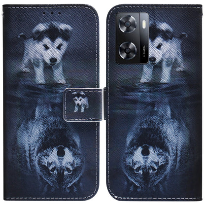 Coloured Drawing Leather Phone Case, For Nokia G11 Plus, For OPPO A57 2022 4G