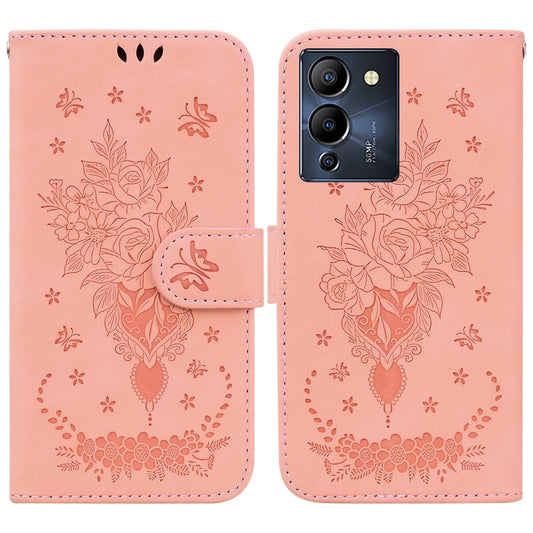 Butterfly Rose Embossed Leather Phone Case, For Infinix Note 12 G96/X670, For Tecno Camon 19, For Tecno Camon 19 Pro 5G, For Tecno Pova 3 LE7, For Tecno Spark 6 GO, For Tecno Pop 6 No Fingerprints, For Motorola Moto G62 5G, For Nokia C2 2nd Edition    ...