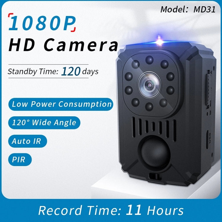 MD31 Mini 1080P HD Camcorder Night Vision PIR Motion Action Micro Camera, MD31