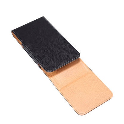 Men Litchi Texture Leather Portable Mobile Phone Waist Bag for 6.9 inch or below, 6.9 inch Litchi Texture