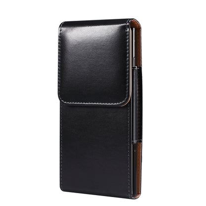 Men Glossy Texture Leather Portable Mobile Phone Waist Bag for 6.9 inch or below, 6.9 inch Glossy Texture