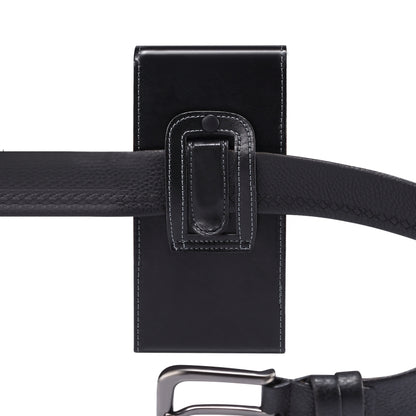 Men Glossy Texture Leather Portable Mobile Phone Waist Bag for 6.9 inch or below, 6.9 inch Glossy Texture