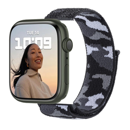 Nylon Loop Watch Band For Apple Watch Series, 7 45mm / 6&SE&5&4 44mm / 3&2&1 42mm, 7 41mm / 6&SE&5&4 40mm / 3&2&1 38mm