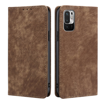 RFID Anti-theft Brush Magnetic Leather Phone Case, For Xiaomi Redmi Note 10 JE  Japan, For Xiaomi 12, For Xiaomi 12S Ultra, For Xiaomi Poco C40, For Xiaomi Poco M4 5G, For OnePlus Nord CE 2 5G