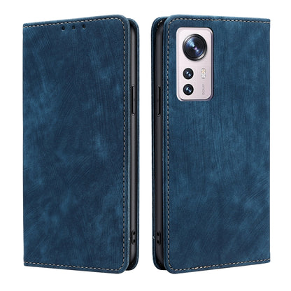 RFID Anti-theft Brush Magnetic Leather Phone Case, For Xiaomi Redmi Note 10 JE  Japan, For Xiaomi 12, For Xiaomi 12S Ultra, For Xiaomi Poco C40, For Xiaomi Poco M4 5G, For OnePlus Nord CE 2 5G