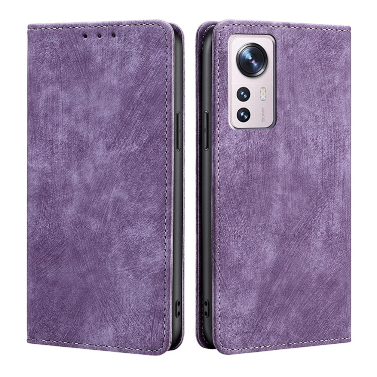 RFID Anti-theft Brush Magnetic Leather Phone Case, For Xiaomi Redmi Note 10 JE  Japan, For Xiaomi 12, For Xiaomi 12S Ultra, For Xiaomi Poco C40, For Xiaomi Poco M4 5G, For OnePlus Nord CE 2 5G