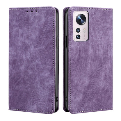 RFID Anti-theft Brush Magnetic Leather Phone Case, For Xiaomi Redmi Note 10 JE  Japan, For Xiaomi 12, For Xiaomi 12S Ultra, For Xiaomi Poco C40, For Xiaomi Poco M4 5G, For OnePlus Nord CE 2 5G