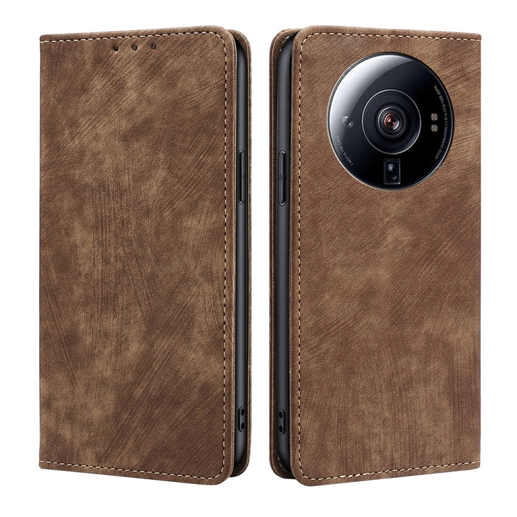 RFID Anti-theft Brush Magnetic Leather Phone Case, For Xiaomi Redmi Note 10 JE  Japan, For Xiaomi 12, For Xiaomi 12S Ultra, For Xiaomi Poco C40, For Xiaomi Poco M4 5G, For OnePlus Nord CE 2 5G