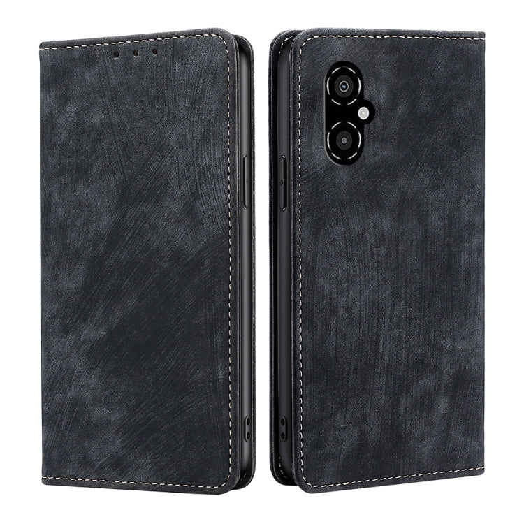 RFID Anti-theft Brush Magnetic Leather Phone Case, For Xiaomi Redmi Note 10 JE  Japan, For Xiaomi 12, For Xiaomi 12S Ultra, For Xiaomi Poco C40, For Xiaomi Poco M4 5G, For OnePlus Nord CE 2 5G