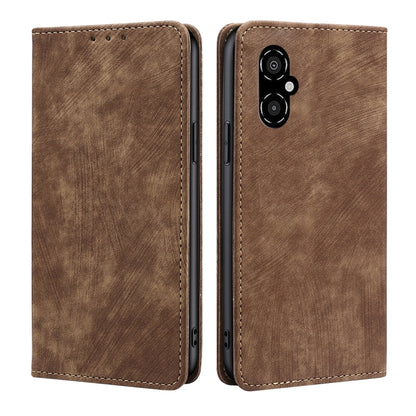 RFID Anti-theft Brush Magnetic Leather Phone Case, For Xiaomi Redmi Note 10 JE  Japan, For Xiaomi 12, For Xiaomi 12S Ultra, For Xiaomi Poco C40, For Xiaomi Poco M4 5G, For OnePlus Nord CE 2 5G