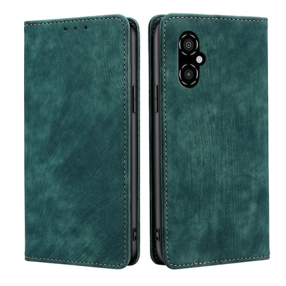 RFID Anti-theft Brush Magnetic Leather Phone Case, For Xiaomi Redmi Note 10 JE  Japan, For Xiaomi 12, For Xiaomi 12S Ultra, For Xiaomi Poco C40, For Xiaomi Poco M4 5G, For OnePlus Nord CE 2 5G