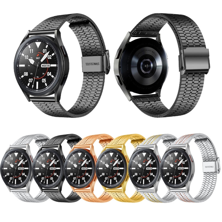 22mm Universal Seven-bead Stainless Steel Watch Band, 22mm