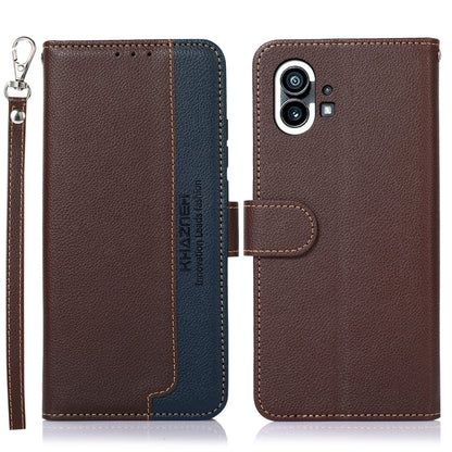 KHAZNEH Litchi Texture Leather RFID Phone Case, For Nothing Phone 1