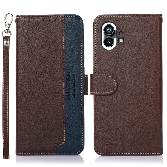 KHAZNEH Litchi Texture Leather RFID Phone Case, For Nothing Phone 1