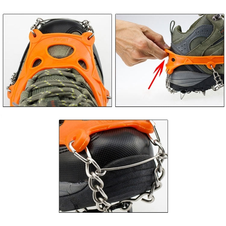 1 paire de crampons antiglisse à 19 dents pour chaussures de randonnée/escalade, 19 dents Taille:L(Noir), 19 dents Taille:L(Orange), 19 dents Taille:XL(Noir), 19 dents Taille:XL(Orange)
