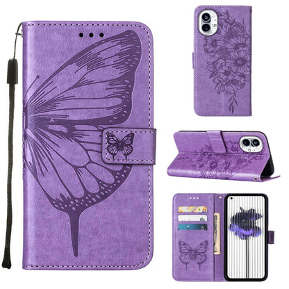 Embossed Butterfly Leather Phone Case, For Nothing Phone 1