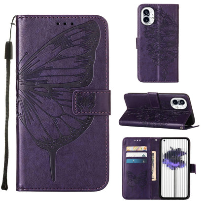 Embossed Butterfly Leather Phone Case, For Nothing Phone 1