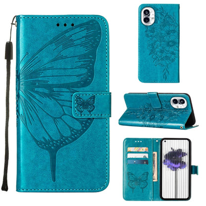 Embossed Butterfly Leather Phone Case, For Nothing Phone 1