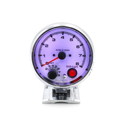 Car Modified 7 Background Lights Tachometer 0-8000RPM for 4/6/8 Cylinder Engines, 7 Background Lights Tachometer