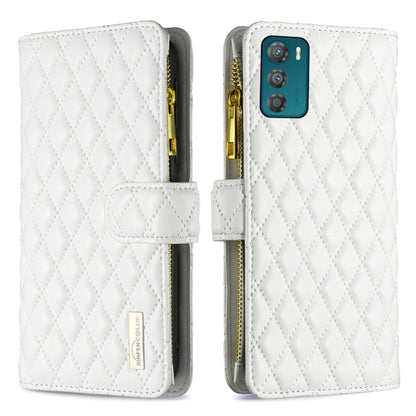 Diamond Lattice Zipper Wallet Leather Flip Phone Case, For Motorola Moto G42 4G, For Motorola Moto G62, For Nothing Phone 1, For OPPO A57 4G, For Realme C30