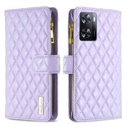 Diamond Lattice Zipper Wallet Leather Flip Phone Case, For Motorola Moto G42 4G, For Motorola Moto G62, For Nothing Phone 1, For OPPO A57 4G, For Realme C30