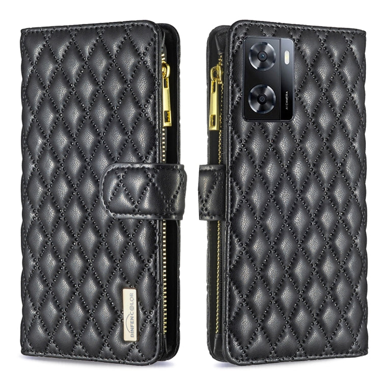 Diamond Lattice Zipper Wallet Leather Flip Phone Case, For Motorola Moto G42 4G, For Motorola Moto G62, For Nothing Phone 1, For OPPO A57 4G, For Realme C30