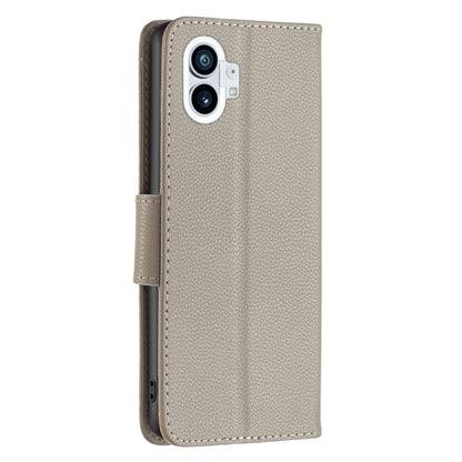 Litchi Texture Pure Color Leather Phone Case, For Nothing Phone 1