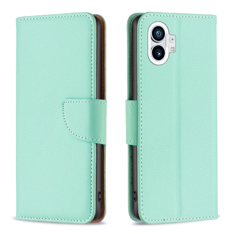 Litchi Texture Pure Color Leather Phone Case, For Nothing Phone 1