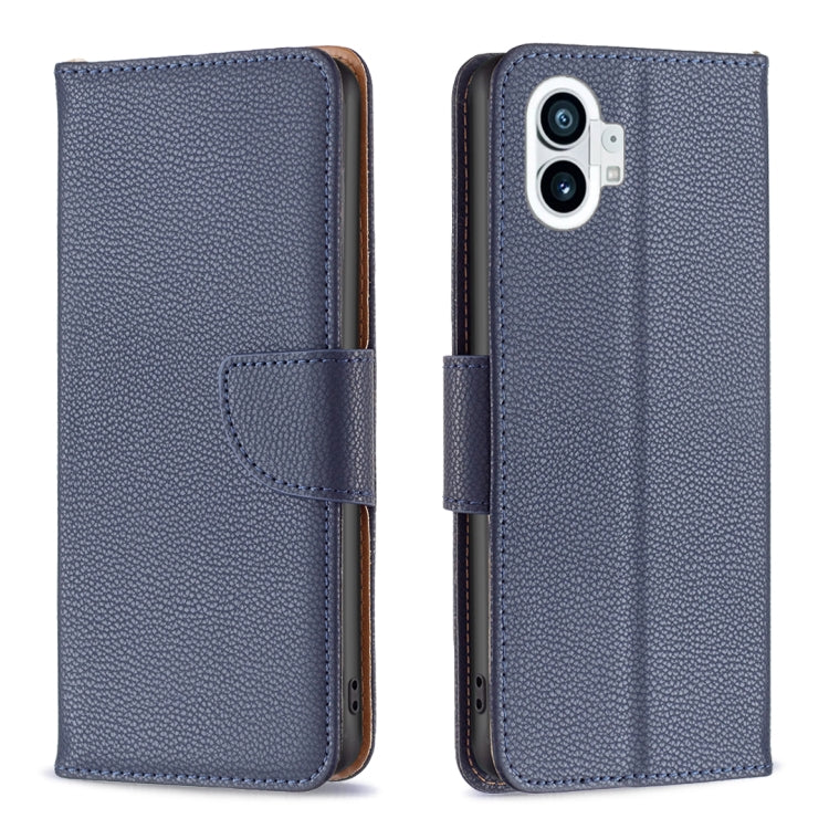 Litchi Texture Pure Color Leather Phone Case, For Nothing Phone 1