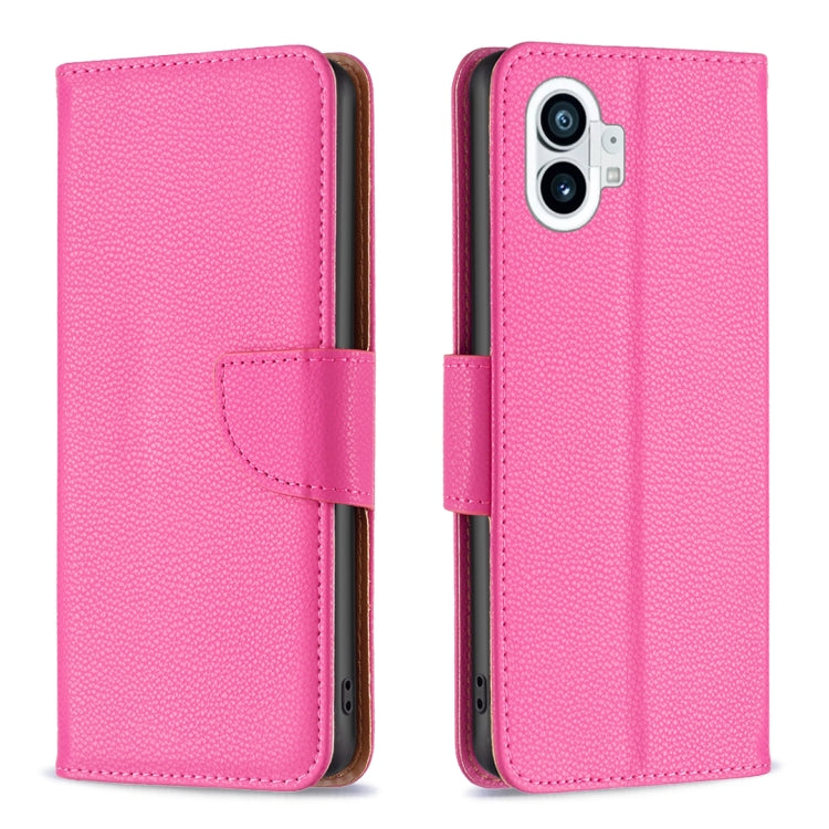 Litchi Texture Pure Color Leather Phone Case, For Nothing Phone 1