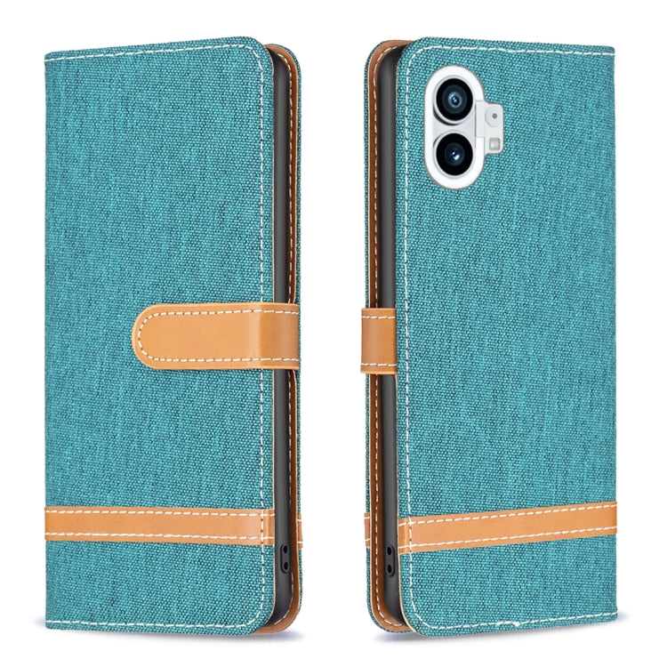 Color Matching Denim Texture Leather Phone Case, For Nothing Phone 1