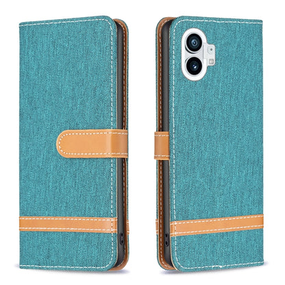 Color Matching Denim Texture Leather Phone Case, For Nothing Phone 1
