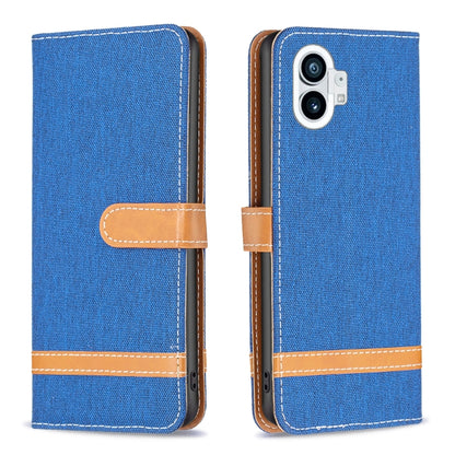 Color Matching Denim Texture Leather Phone Case, For Nothing Phone 1