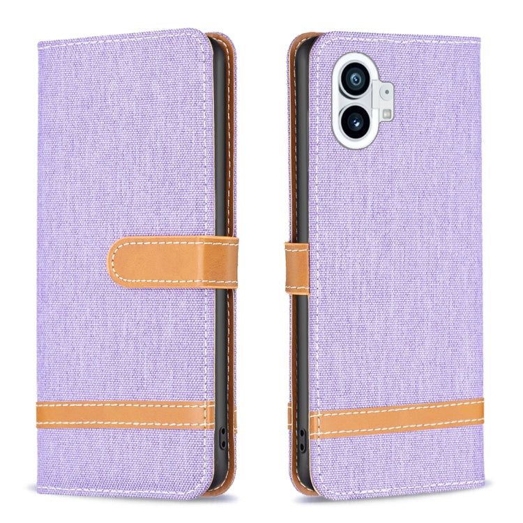 Color Matching Denim Texture Leather Phone Case, For Nothing Phone 1