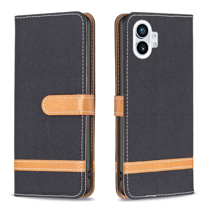 Color Matching Denim Texture Leather Phone Case, For Nothing Phone 1