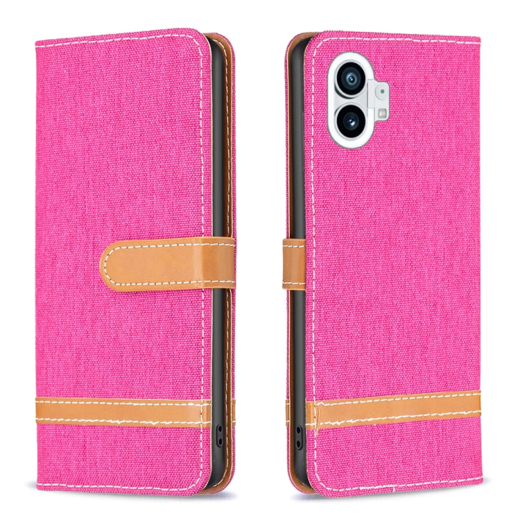 Color Matching Denim Texture Leather Phone Case, For Nothing Phone 1