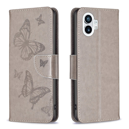 Two Butterflies Embossing Leather Phone Case, For Nothing Phone 1