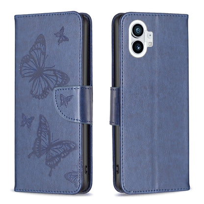 Two Butterflies Embossing Leather Phone Case, For Nothing Phone 1