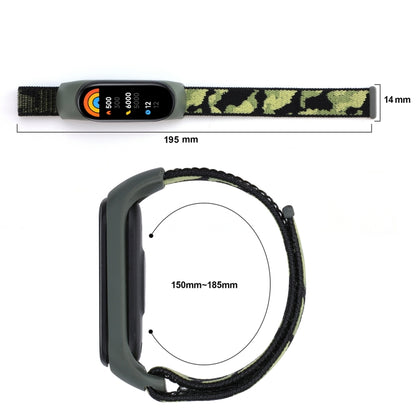 Nylon Loop Integrated Camo Woven Strap, For Xiaomi Mi Band 5/6/7