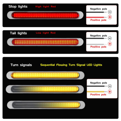 2 PCS 72LEDs Two-color Brake Turn Tail Light
