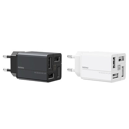 REMAX RP-U43 3.4A 4 USB Port Fast Charger, EU Plug, UK Plug