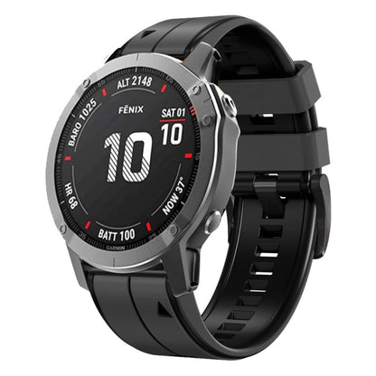 Vertical Stripes Two-color Silicone Watch Band, For Garmin Fenix 7, For Garmin Fenix 7X